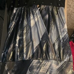 Entry Black and Gold Backless Dress